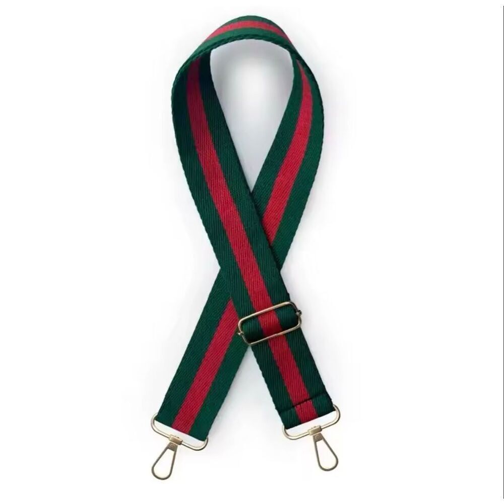 Luxury Boutique Adjustable Replacement Shoulder Strap Green Red Crossbody Bag